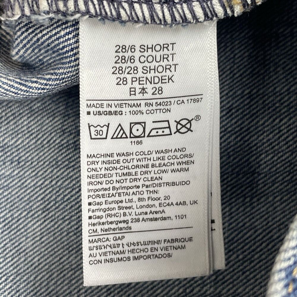 Gap Barrell Short Taper High Rise Jeans Women’s 28/6 Medium Indigo Bohemian - Picture 13 of 16